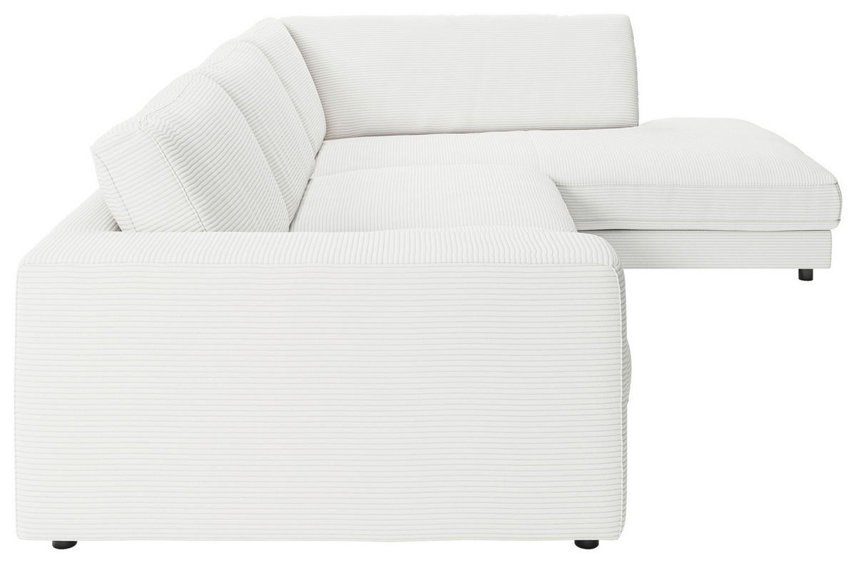 ECKSOFA in Cord Weiss  - Weiss/Schwarz, Design, Kunststoff/Textil (325/224cm) - Pure Home Lifestyle