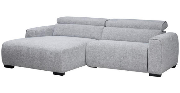 ECKSOFA  in Mikrofaser Hellgrau  172/256 cm  - Hellgrau/Schwarz, Design, Holz/Textil (172/256cm) - Carryhome
