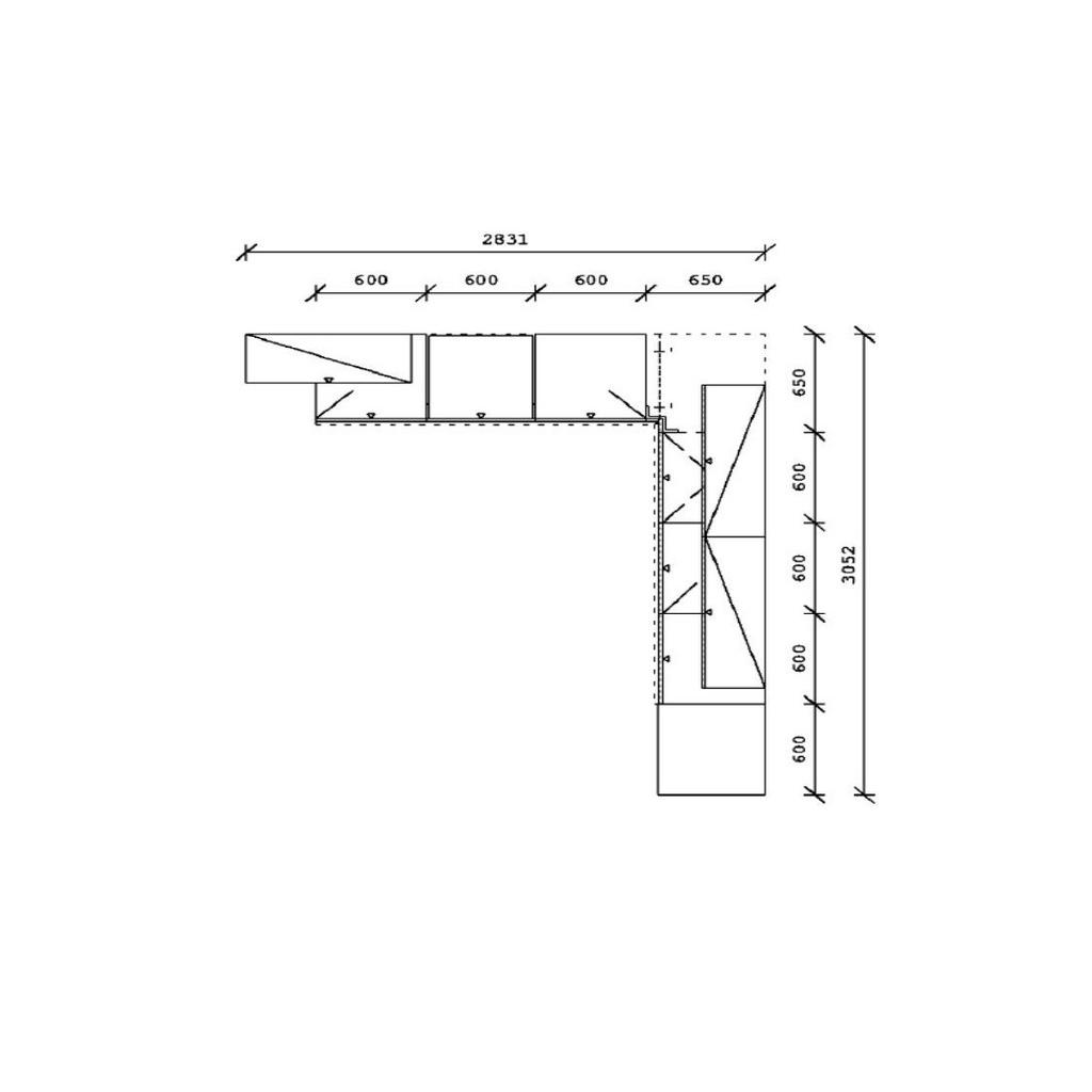 Thumbnail - Venda Eckküche VE 315, Schwarz, Eiche, Metall, L-Form, 305.2x283.1 cm, Made in Germany, seitenverkehrt erhältlich, vormo...