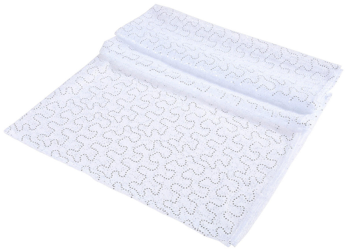 DEKOSTOFF - Silberfarben/Weiß, Basics, Textil (135/250cm) - Esposa