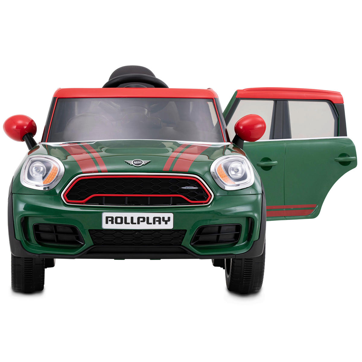 ELEKTRIČNI DEČJI AUTOMOBIL - zelena/crvena, Osnovno, koža/metal (105/53/58cm)