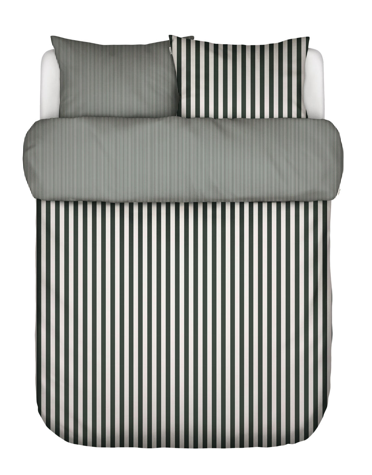 BETTWÄSCHE CLASSIC STRIPE Satin 135/200 cm  - Dunkelgrün, Basics, Textil (135/200cm) - Marc O'Polo