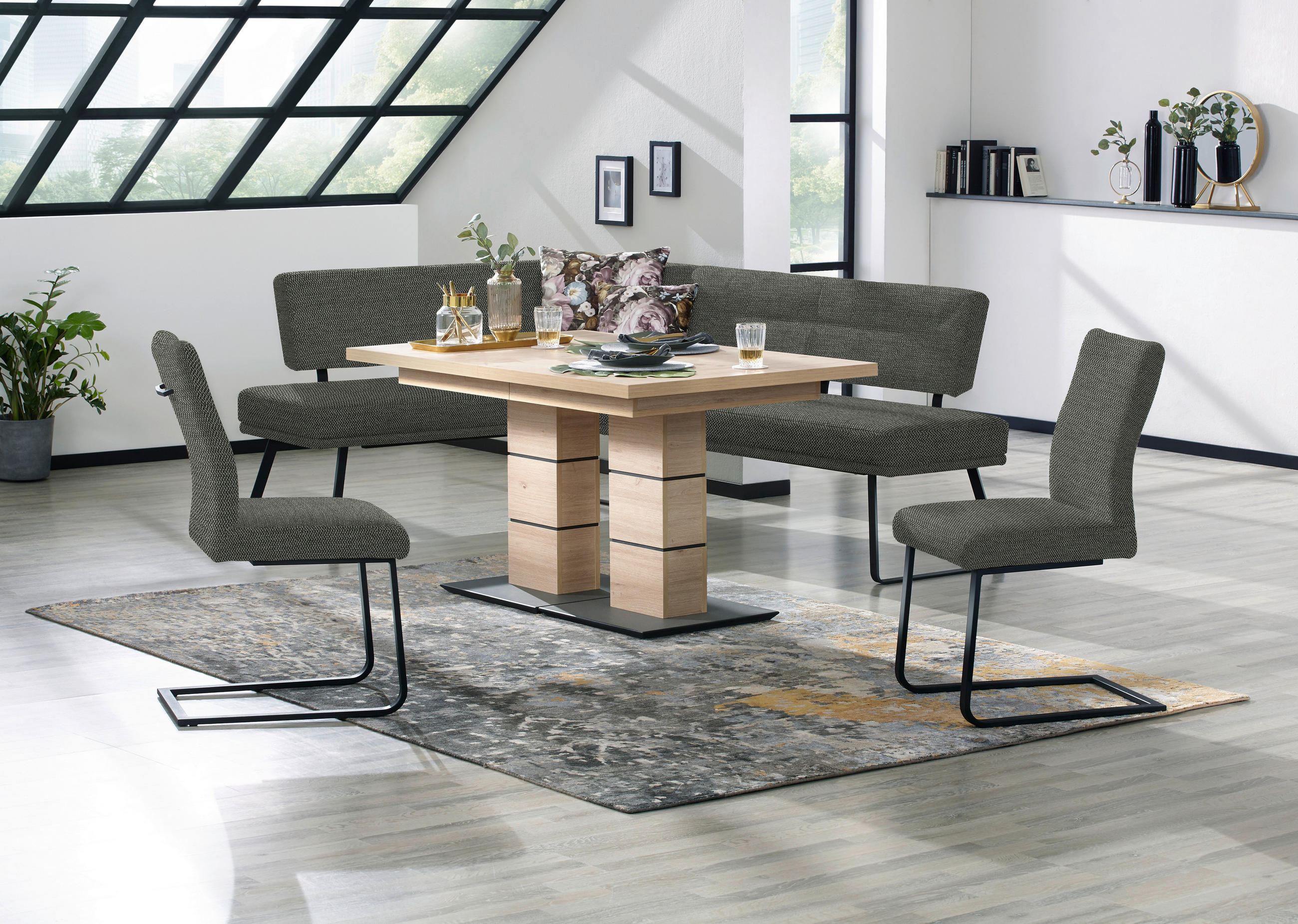 SCHWINGSTUHL  in Stahl Chenille  - Schwarz/Braun, Design, Textil/Metall (47/93/58cm) - Dieter Knoll