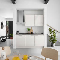 KÜCHENLEERBLOCK Flash 180 cm  in Schieferfarben, Hellgrau  - Schieferfarben/Edelstahlfarben, MODERN, Holzwerkstoff/Metall (180cm) - Nobilia