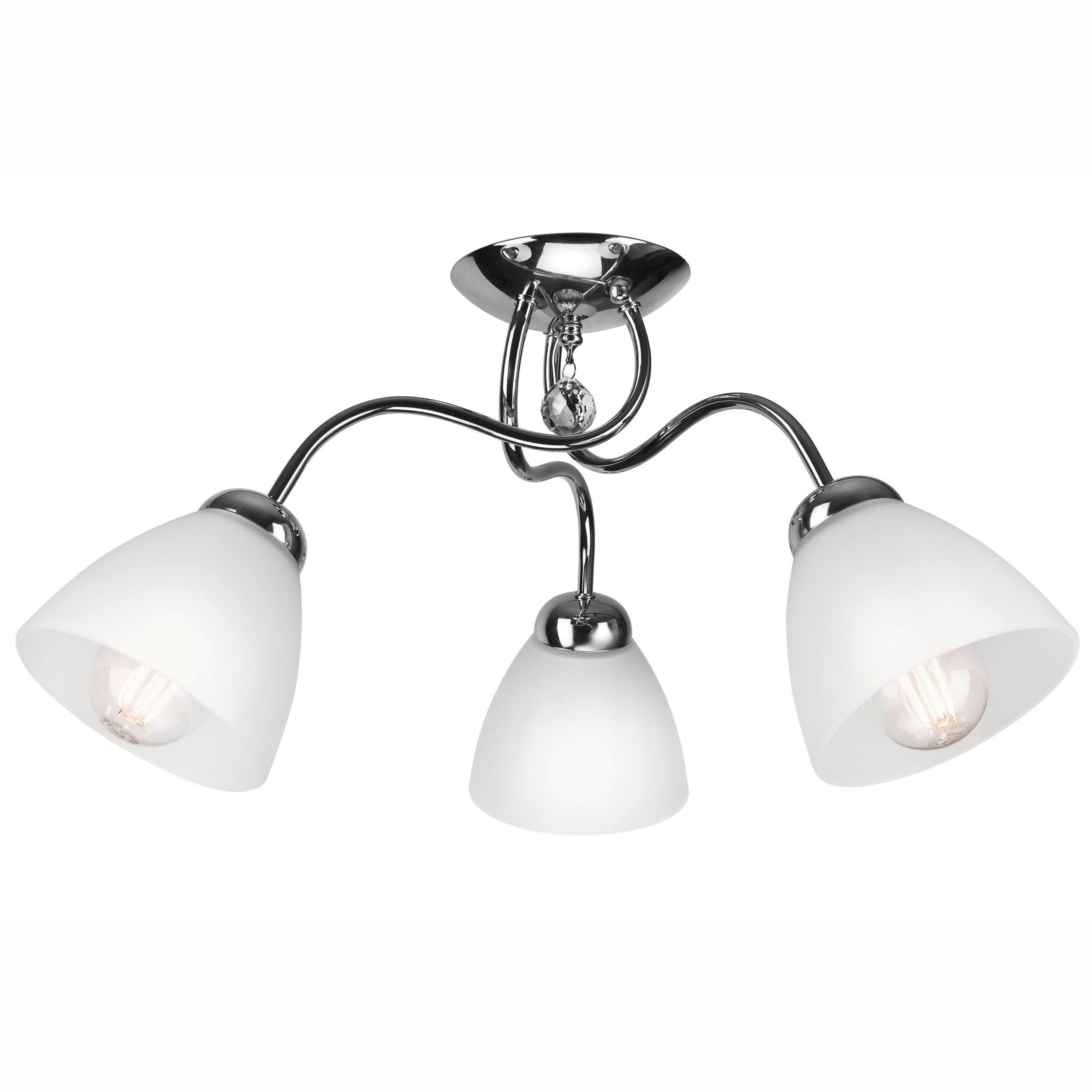DECKENLEUCHTE    50/50/31 cm  - Chromfarben, KONVENTIONELL, Glas/Metall (50/50/31cm)
