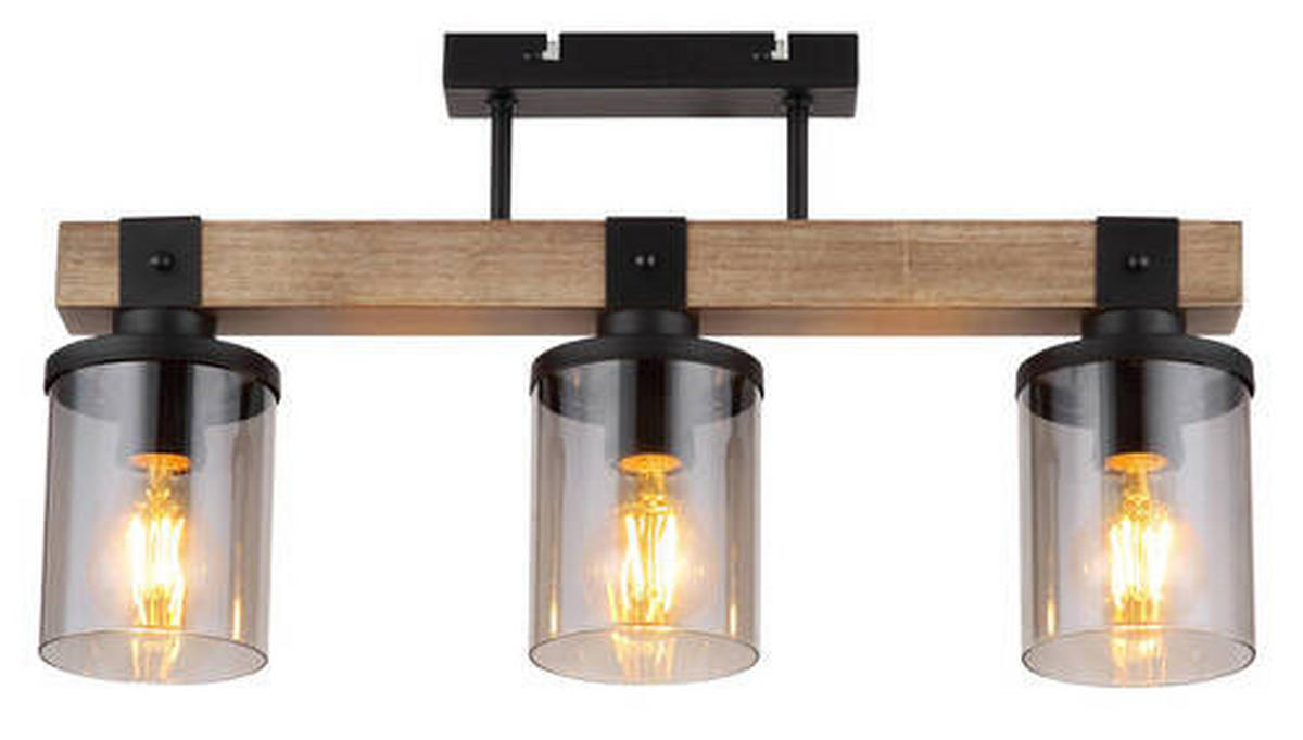 TAKLAMPA Lila 52/10/28,6 cm  - grå/svart, Natur, metall/glas (52/10/28,6cm) - Globo