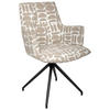 ARMLEHNSTUHL  in Eisen Jacquard  - Taupe/Schwarz, Design, Textil/Metall (59/89,5/63cm) - Novel