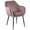ARMLEHNSTUHL  in Velours  - Schwarz/Altrosa, Trend, Textil/Metall (57/83/59cm) - Ambia Home