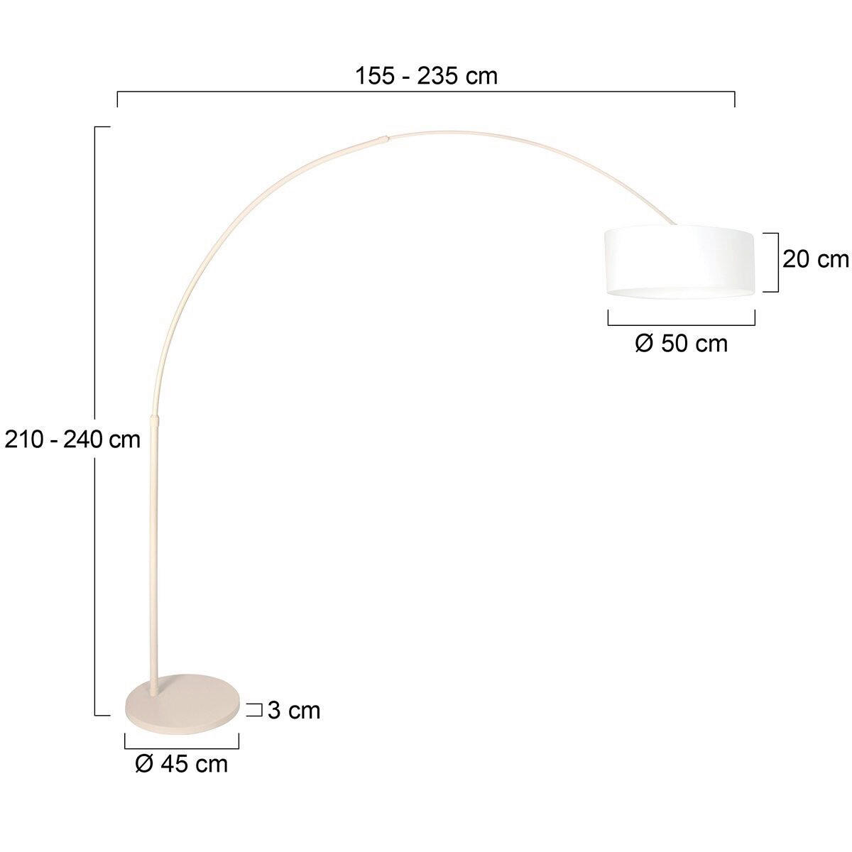 STEHLEUCHTE SPARKELD LIGHT 50/240/230 cm  - Creme/Weiß, Trend, Textil/Metall (50/240/230cm)