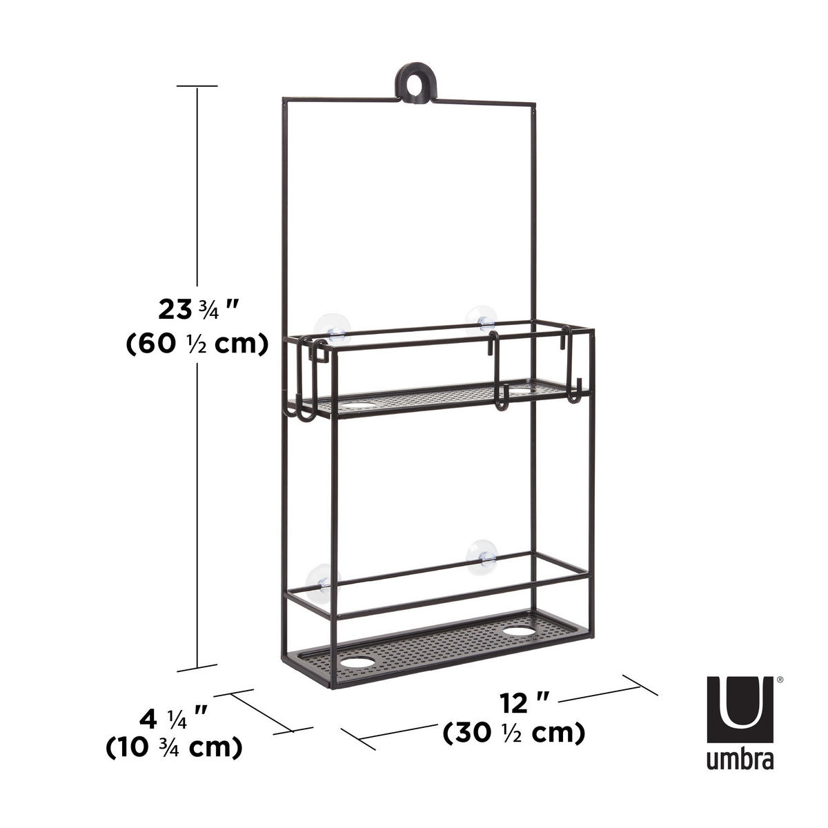 KUPATILSKA POLICA  metal  - crna, Konvencionalno, metal (11/61/31cm) - Umbra