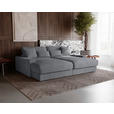 BIGSOFA in Cord Dunkelgrau  - Dunkelgrau/Schwarz, MODERN, Kunststoff/Textil (230/85/190cm) - Carryhome