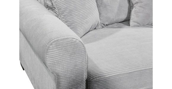 SCHLAFSOFA mit Stoffauswahl, Liegefunktion, Rücken echt Cord Hellgrau - Hellgrau/Schwarz, KONVENTIONELL, Kunststoff/Textil (247/95/125cm) - Hom`in