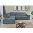 ECKSOFA Blau Flachgewebe  inkl. Bettkasten, Schlaffunktion, Rücken echt, Liegefläche im Originalstoff  - Blau/Schwarz, KONVENTIONELL, Kunststoff/Textil (235/280cm) - Carryhome