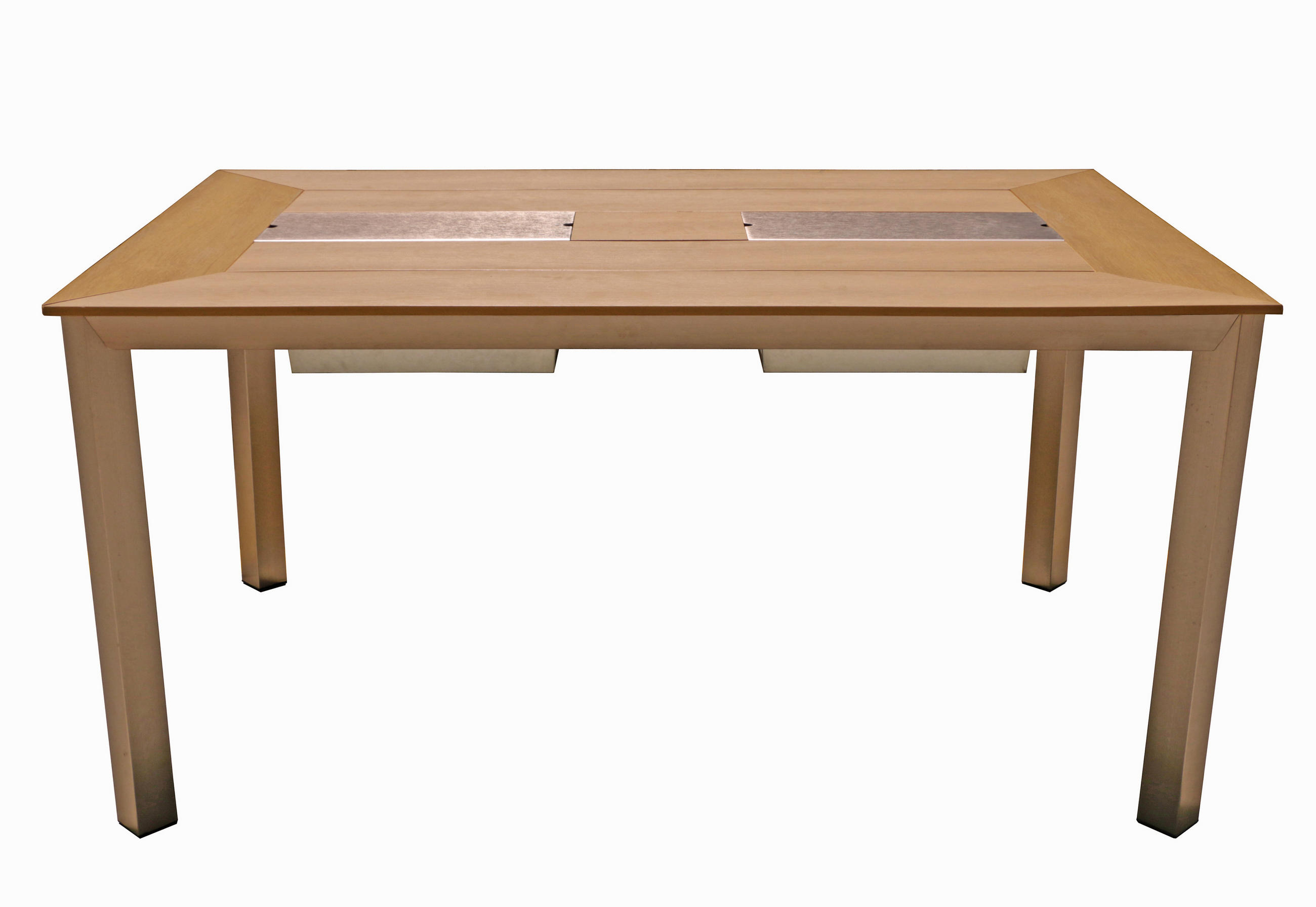 GARTENTISCH 150/70/75 cm Metall, Kunststoff rechteckig  - Champagner/Grau, Basics, Kunststoff/Metall (150/70/75cm) - Gardenson