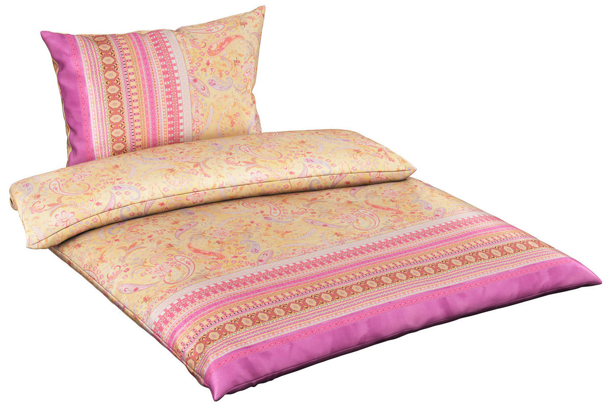 BETTWÄSCHE Makosatin 140/200 cm  - Gelb, KONVENTIONELL, Textil (140/200cm) - Bassetti