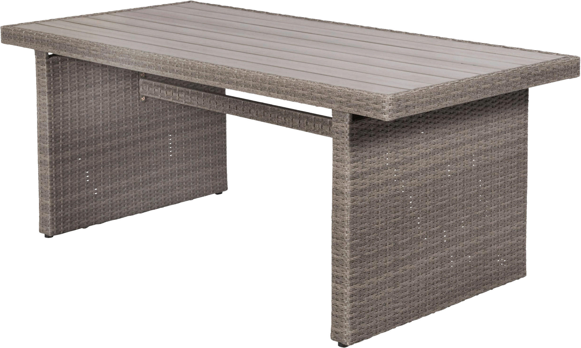 GARTENTISCH 185/90/75 cm Metall, Kunststoff rechteckig  - Grau, KONVENTIONELL, Kunststoff/Metall (185/90/75cm) - Gardenson