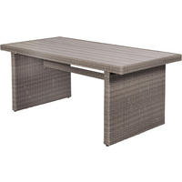 GARTENTISCH 185/90/75 cm Metall, Kunststoff rechteckig  - Grau, KONVENTIONELL, Kunststoff/Metall (185/90/75cm) - Gardenson