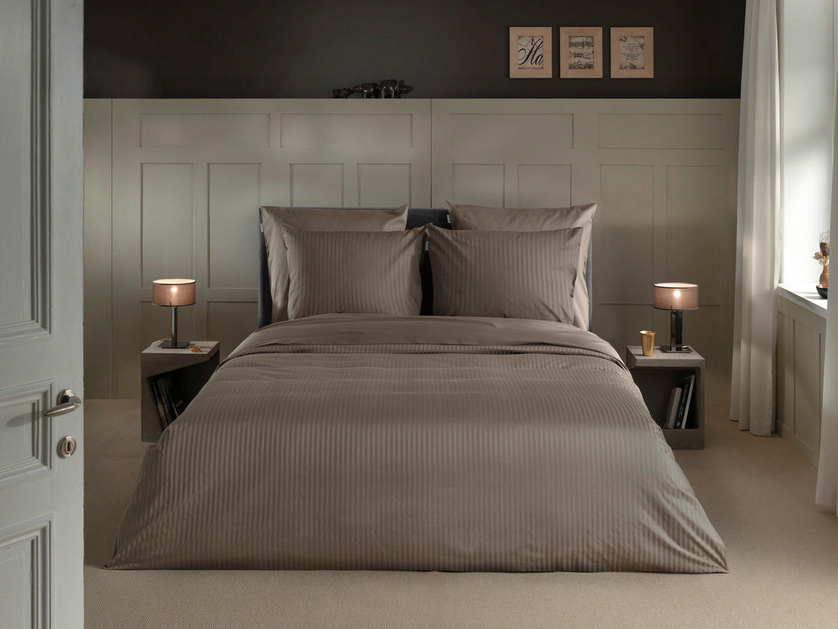BETTWÄSCHE Banda Makosatin 155/220 cm  - Taupe, Basics, Textil (155/220cm)