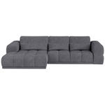 ECKSOFA in Chenille Dunkelgrau  - Dunkelgrau/Schwarz, KONVENTIONELL, Kunststoff/Textil (203/290cm) - Carryhome