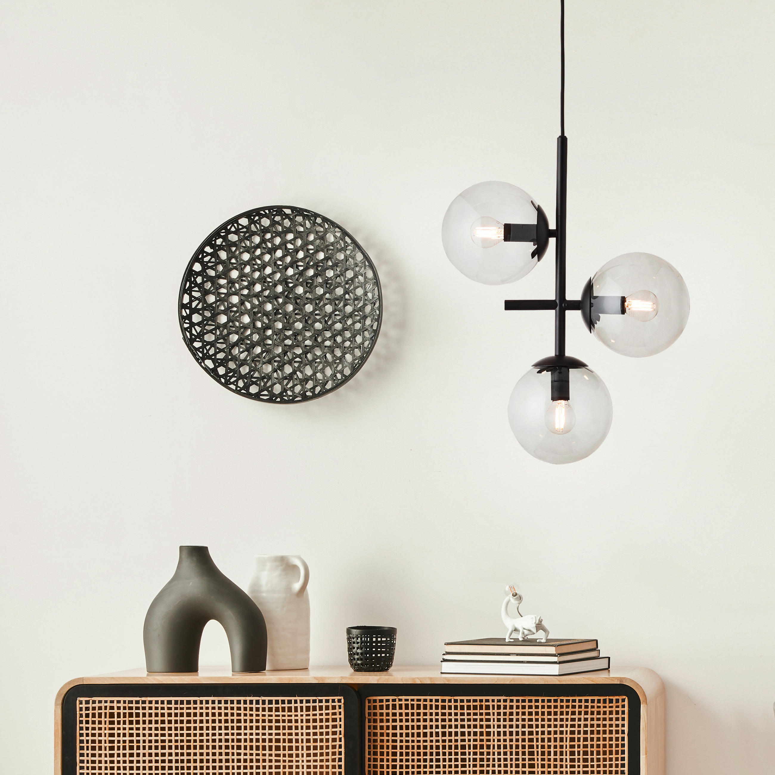 PENDELLEUCHTE 35,2/150,3/15 cm   - Klar/Schwarz, LIFESTYLE, Glas/Metall (35,2/150,3/15cm) - Brilliant