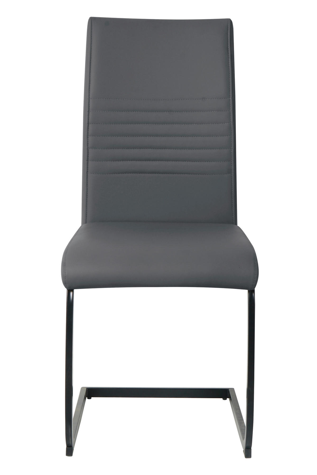 STUHL-SET 2 Stück  in Lederlook  - Schwarz/Grau, Design, Kunststoff/Textil (42/97/59cm) - Livetastic