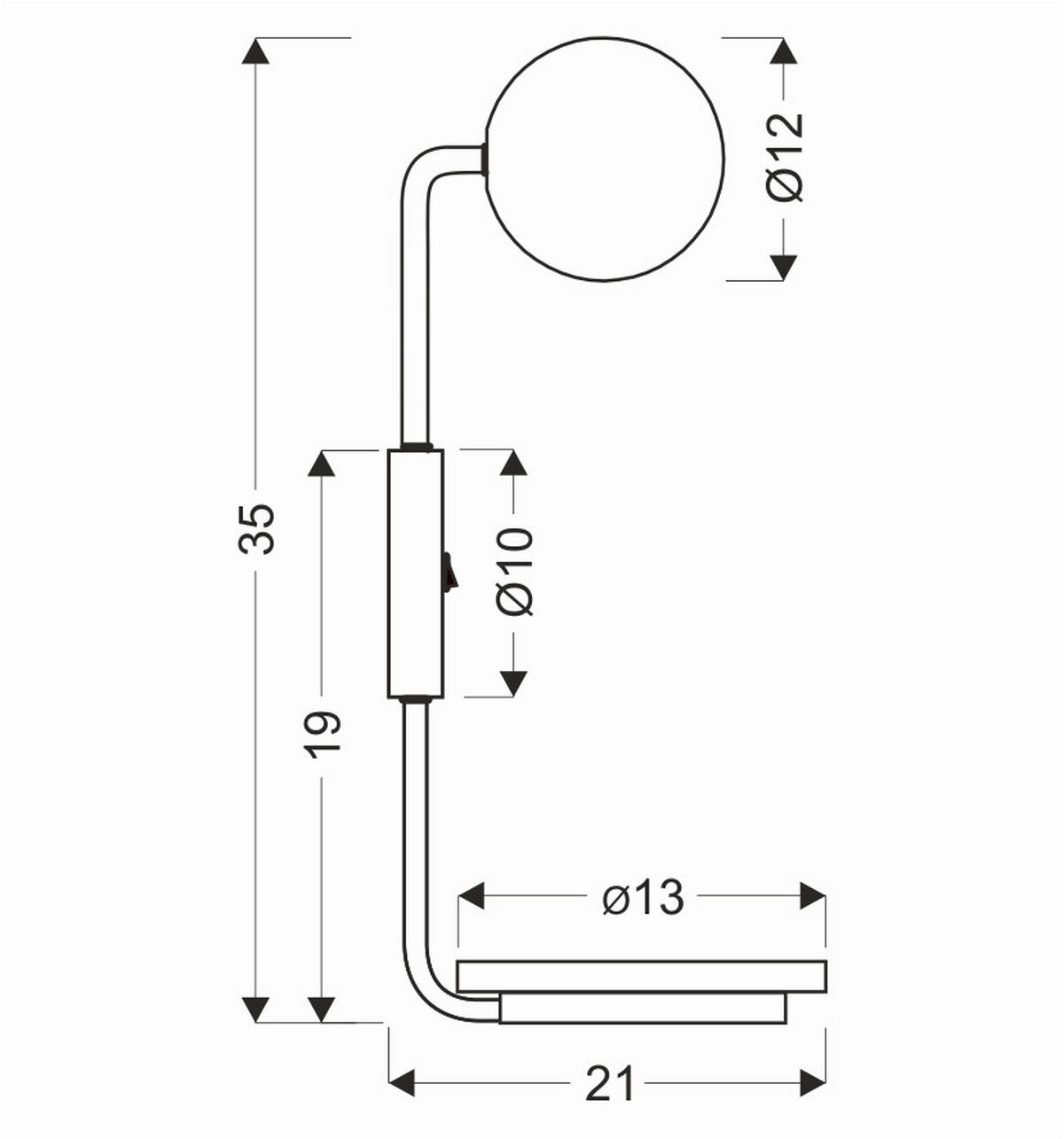 VÄGGLAMPA 21/13/35 cm   - svart, Natur, metall (21/13/35cm)
