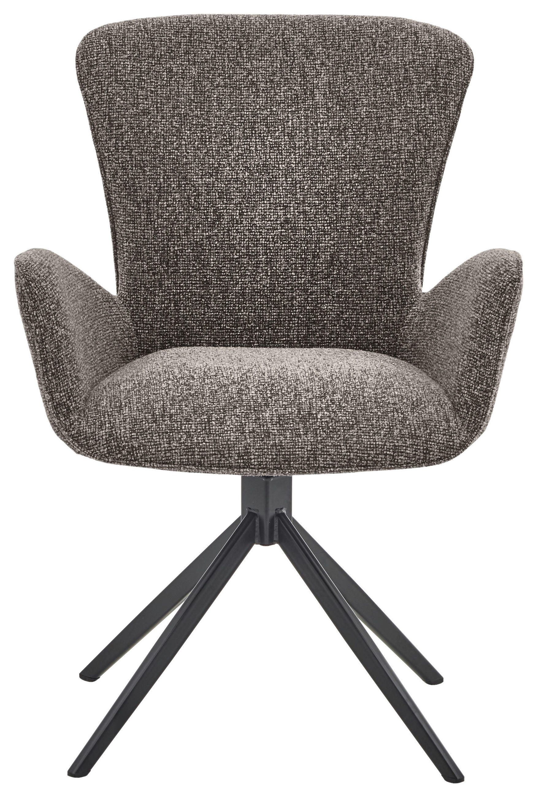 ARMLEHNSTUHL  in Eisen Jacquard, Flachgewebe  - Graubraun/Schwarz, Design, Textil/Metall (63/92/63cm) - Valdera