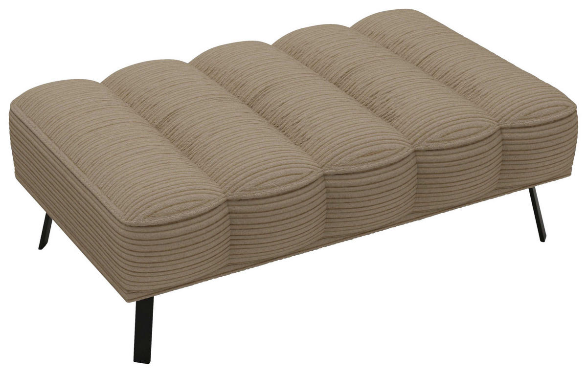 HOCKER Batyline®, Cord Braun  - Schwarz/Braun, Design, Textil/Metall (131/49/77cm) - Lomoco