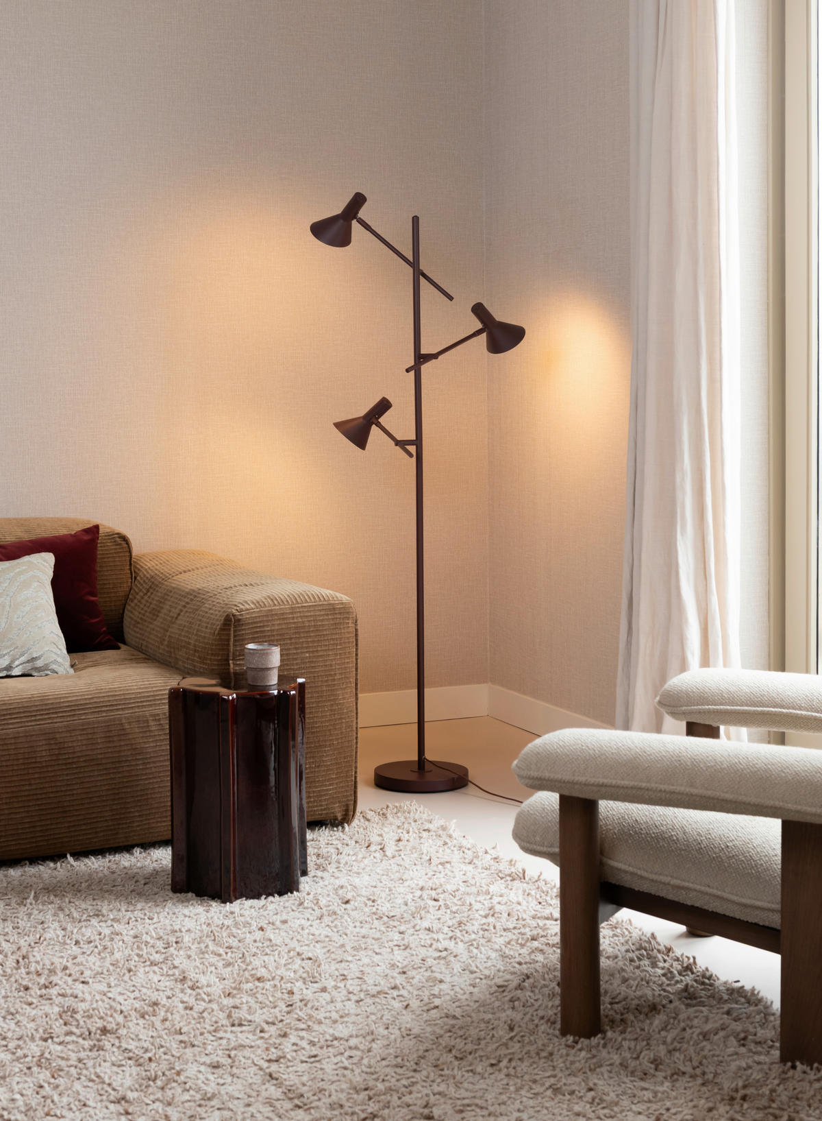 STEHLEUCHTE - Bordeaux, Design, Metall (59/44/171cm) - It's about Romi