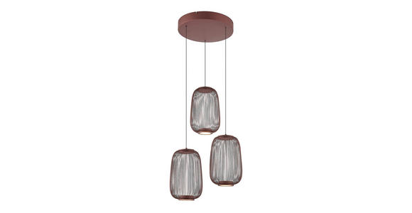 LED-HÄNGELEUCHTE Cage 40/50-150 cm  - Kupferfarben, Design, Kunststoff/Metall (40/50-150cm) - Dieter Knoll