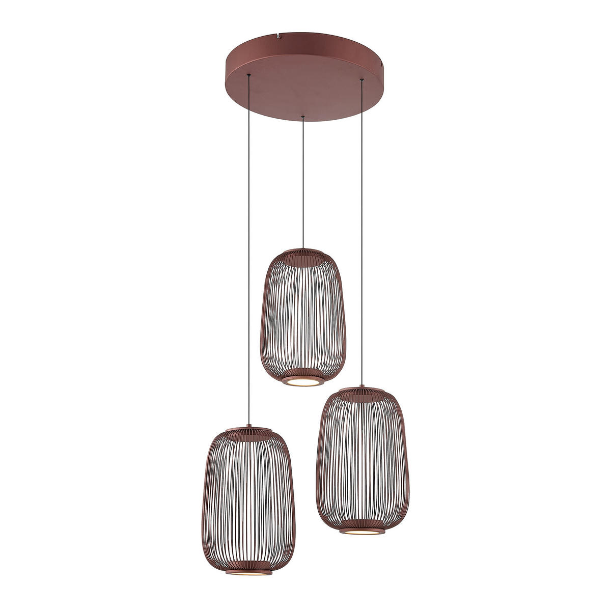 LED-HÄNGELEUCHTE Cage 40/50-150 cm  - Kupferfarben, Design, Kunststoff/Metall (40/50-150cm) - Dieter Knoll