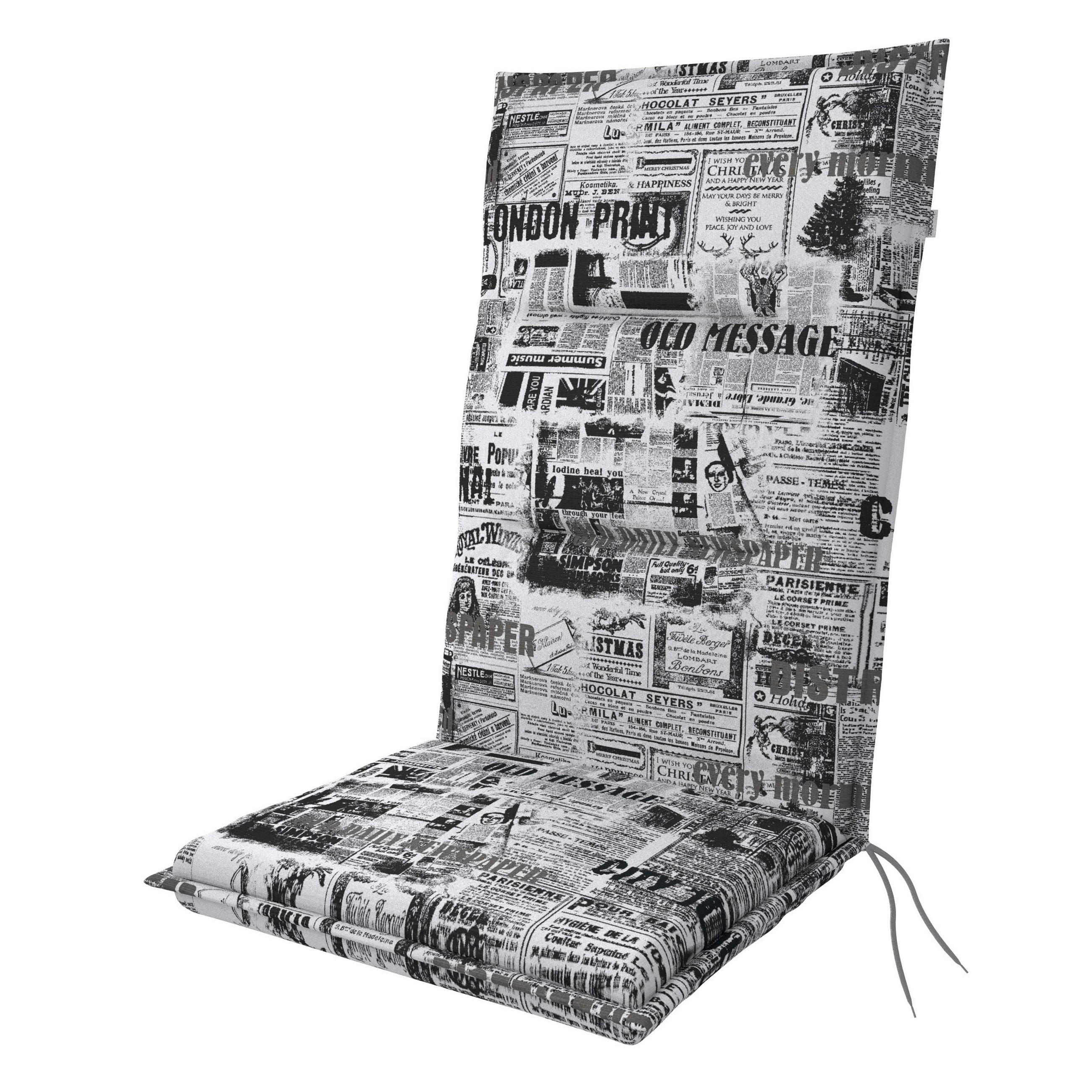 PODUŠKA NA KRESLO, 48/118/5 cm - biela/antracitová, Basics, textil (48/118/5cm) - Doppler