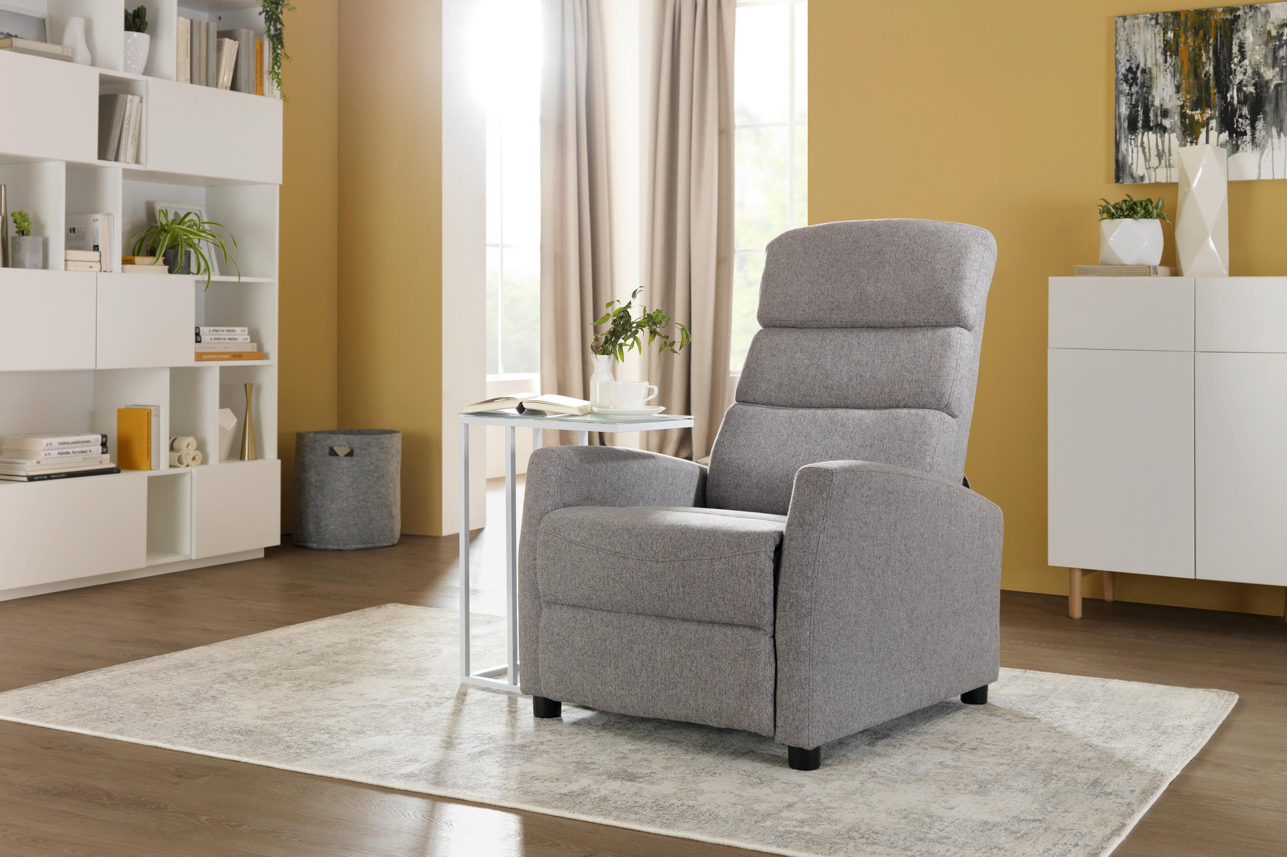 MASAŽNA FOTELJA tekstil siva - siva, Design, tekstil (75/108-75/95-165cm) - Xora