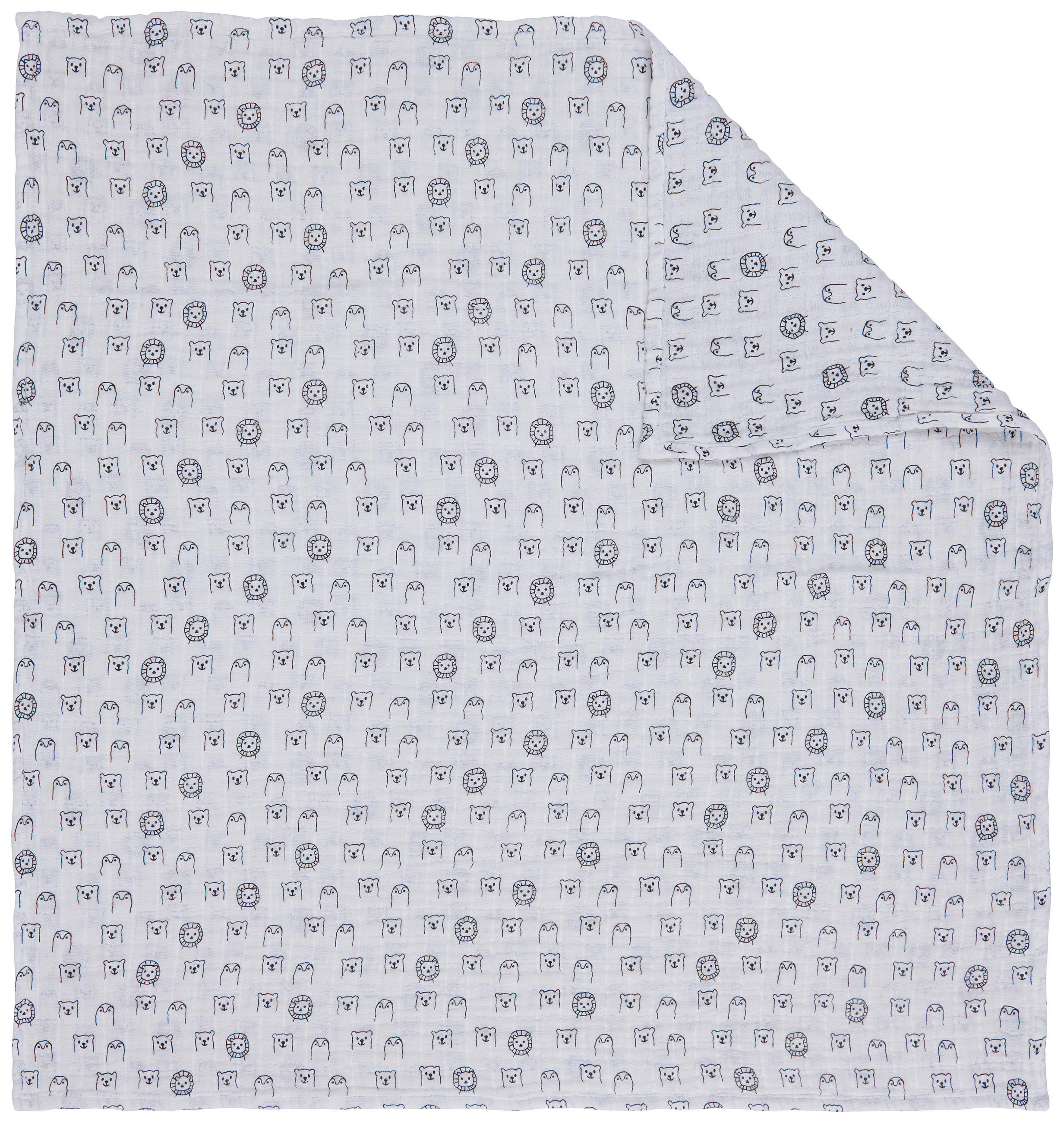 HEBKÁ DEKA, 95/95 cm - bílá/černá, Basics, textil (95/95cm) - My Baby Lou