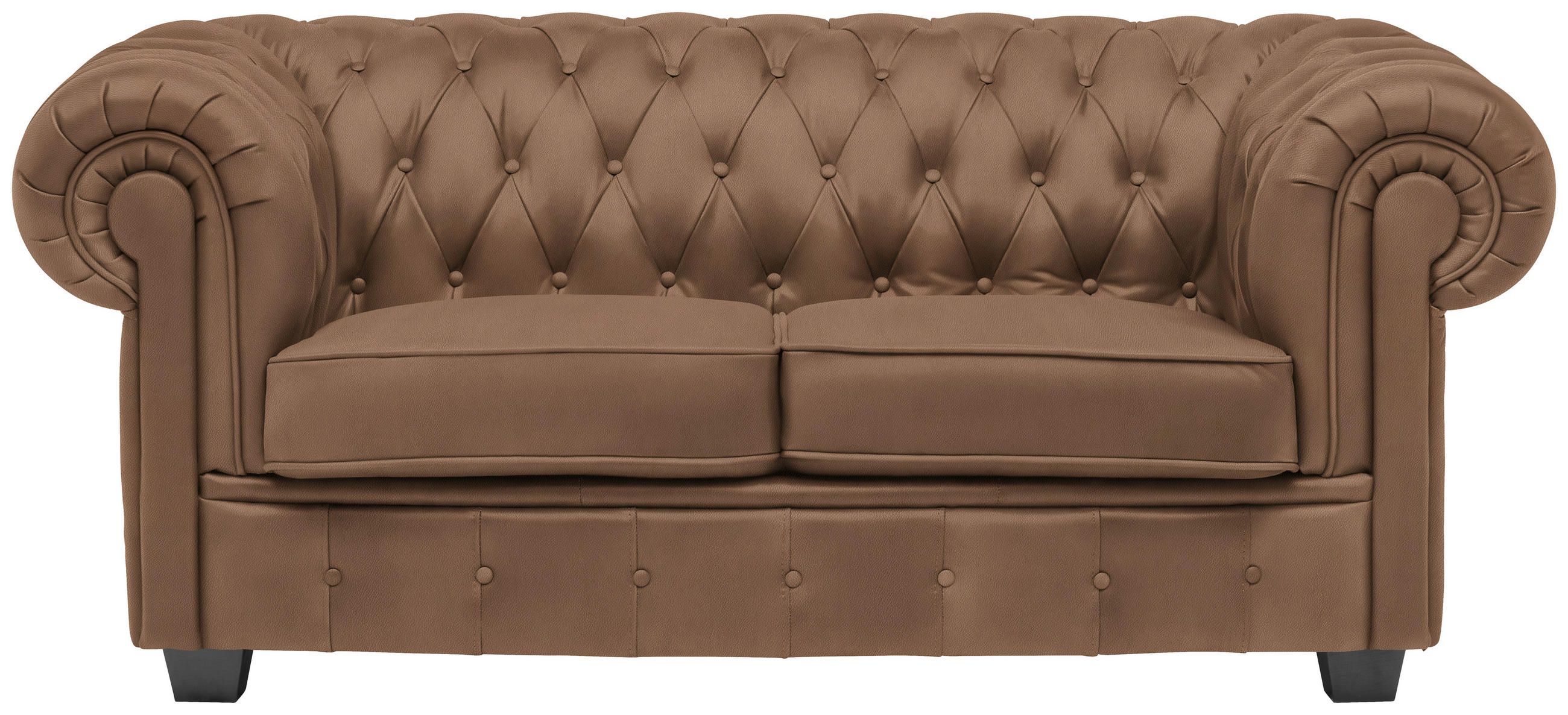 CHESTERFIELD SOFA braon  - vendž/braon, Lajfstajl, tekstil/drvo (180/76,5/96cm) - Landscape