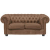CHESTERFIELD ZOFA,  rjava tekstil  - barve wenge/rjava, Trendi, tekstil/les (180/76,5/96cm) - Landscape