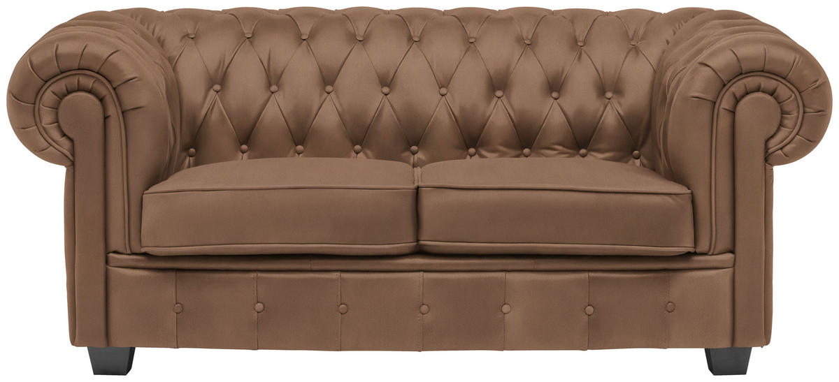 CHESTERFIELD SOFA braon  - vendž/braon, Lajfstajl, tekstil/drvo (180/76,5/96cm) - Landscape