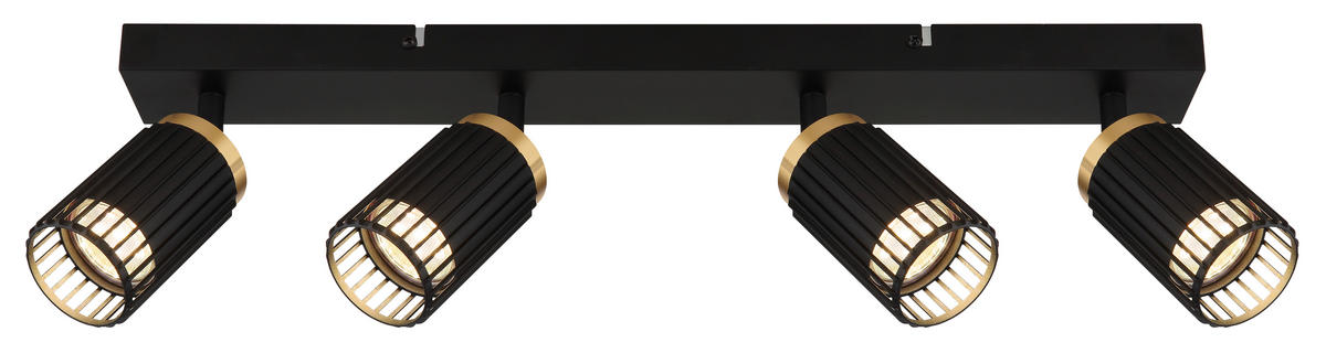 BODOVÉ SVÍTIDLO, 25 W/GU10, 53/12.5/15.5 cm - černá/barvy zlata, Design, kov (53/12.5/15.5cm) - Globo