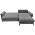 ECKSOFA in Webstoff Dunkelgrau - Dunkelgrau/Schwarz, KONVENTIONELL, Kunststoff/Textil (281/189cm) - Carryhome