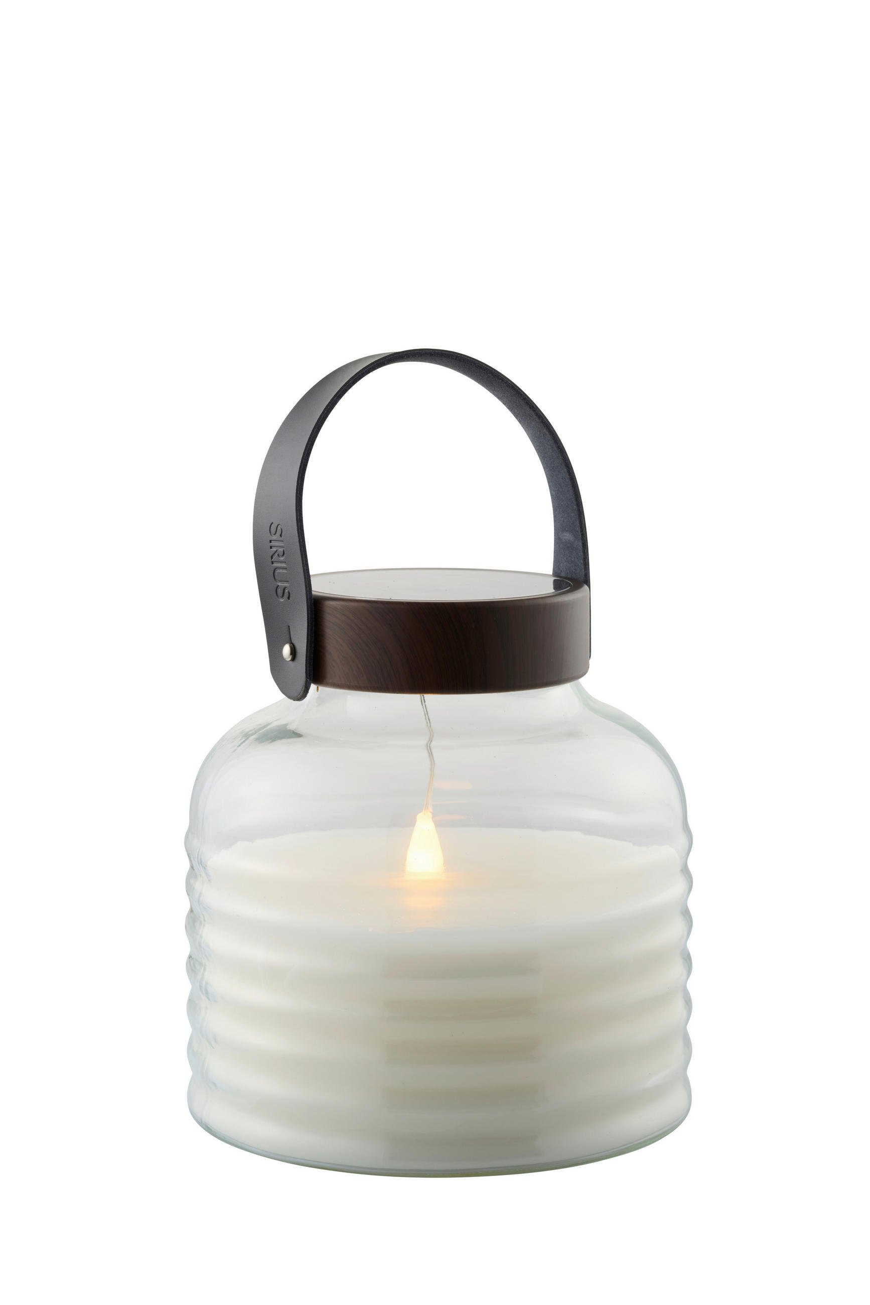 XXXLutz Led-Laterne Living Braun, Schwarz, Transparent 20 cm