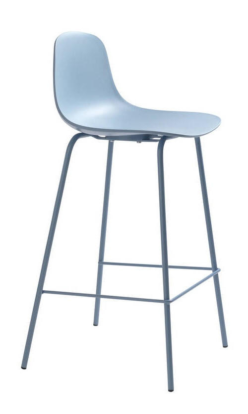 BARHOCKER in Kunststoff Hellblau  - Hellblau, Design, Kunststoff/Metall (41/93/48cm) - Boxxx