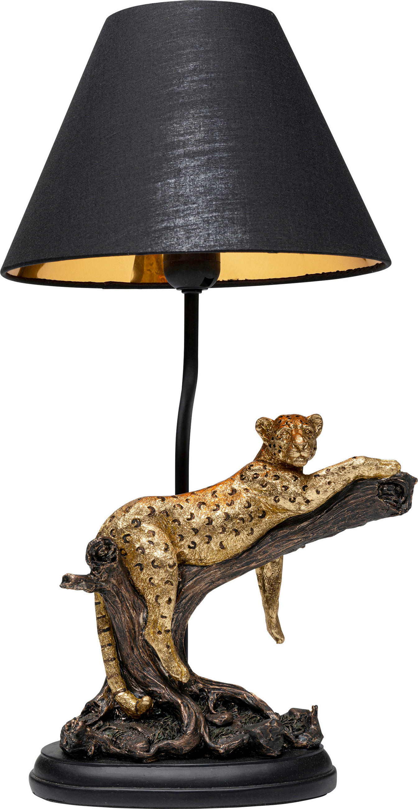 TISCHLEUCHTE Relax 27,5/49,5/35 cm - Goldfarben/Schwarz, Design, Kunststoff/Metall (27,5/49,5/35cm) - Kare-Design