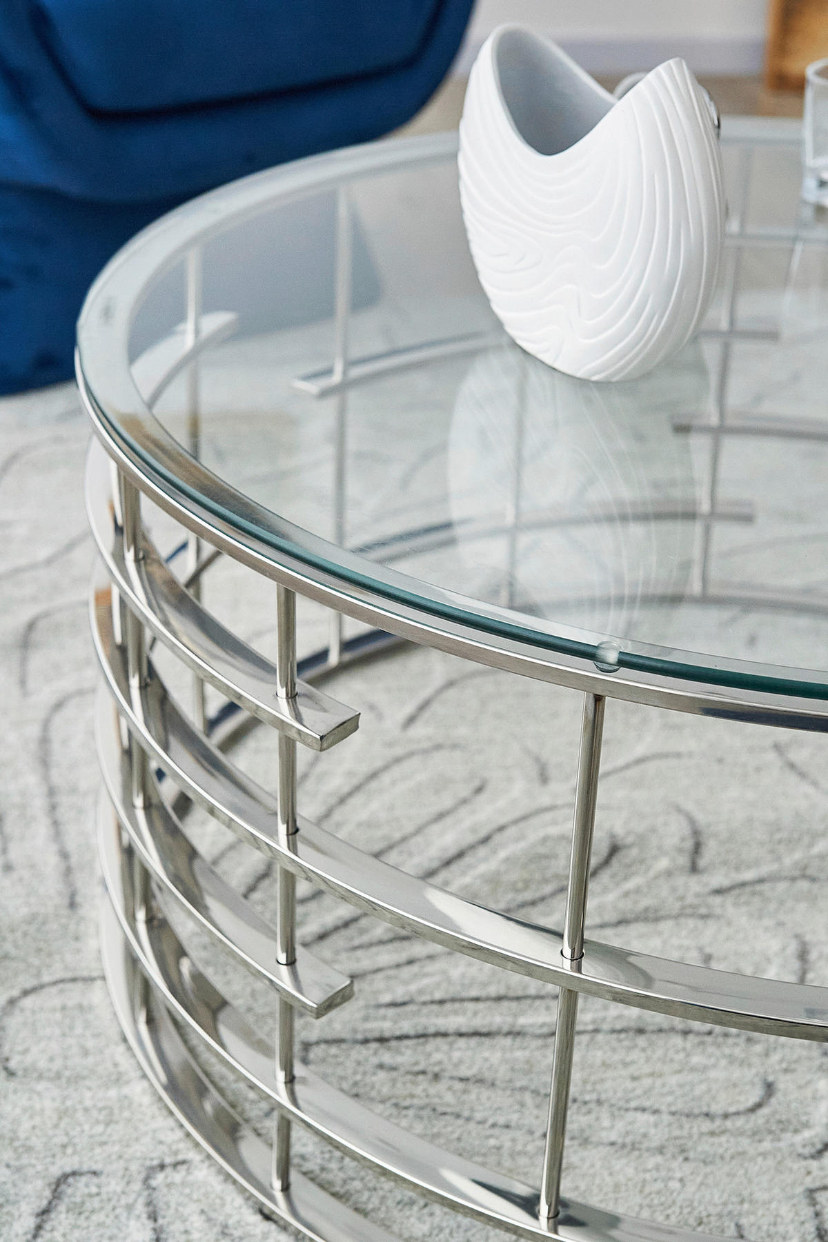 COUCHTISCH in Metall, Glas 90/90/42 cm  - Silberfarben, Design, Glas/Metall (90/90/42cm) - Livetastic