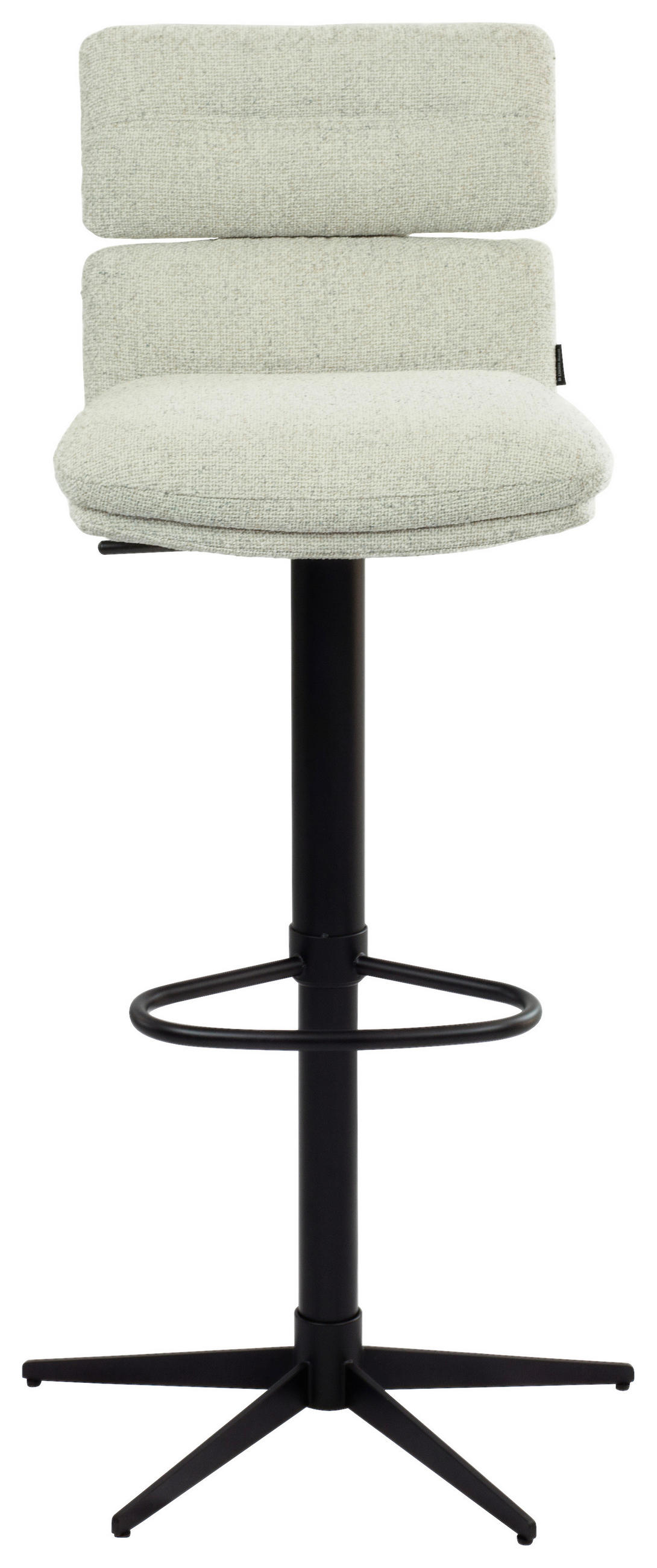 BARHOCKER Webstoff Schwarz, Beige Eisen Lederauswahl, Stoffauswahl, Wippfunktion, Sitzfläche 360° drehbar  - Beige/Schwarz, Design, Textil/Metall (42/99-117/50cm) - Dieter Knoll