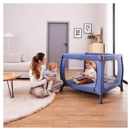 REISEBETT Sleep N Play SQ Set Blau  - Blau, Basics, Kunststoff/Textil (97/76/97cm) - Hauck