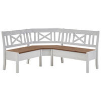 ECKBANK 170/147 cm Weiß, Bernsteinfarben Kiefer massiv   - Bernsteinfarben/Weiß, ROMANTIK / LANDHAUS, Holz (170/147cm) - Boxxx