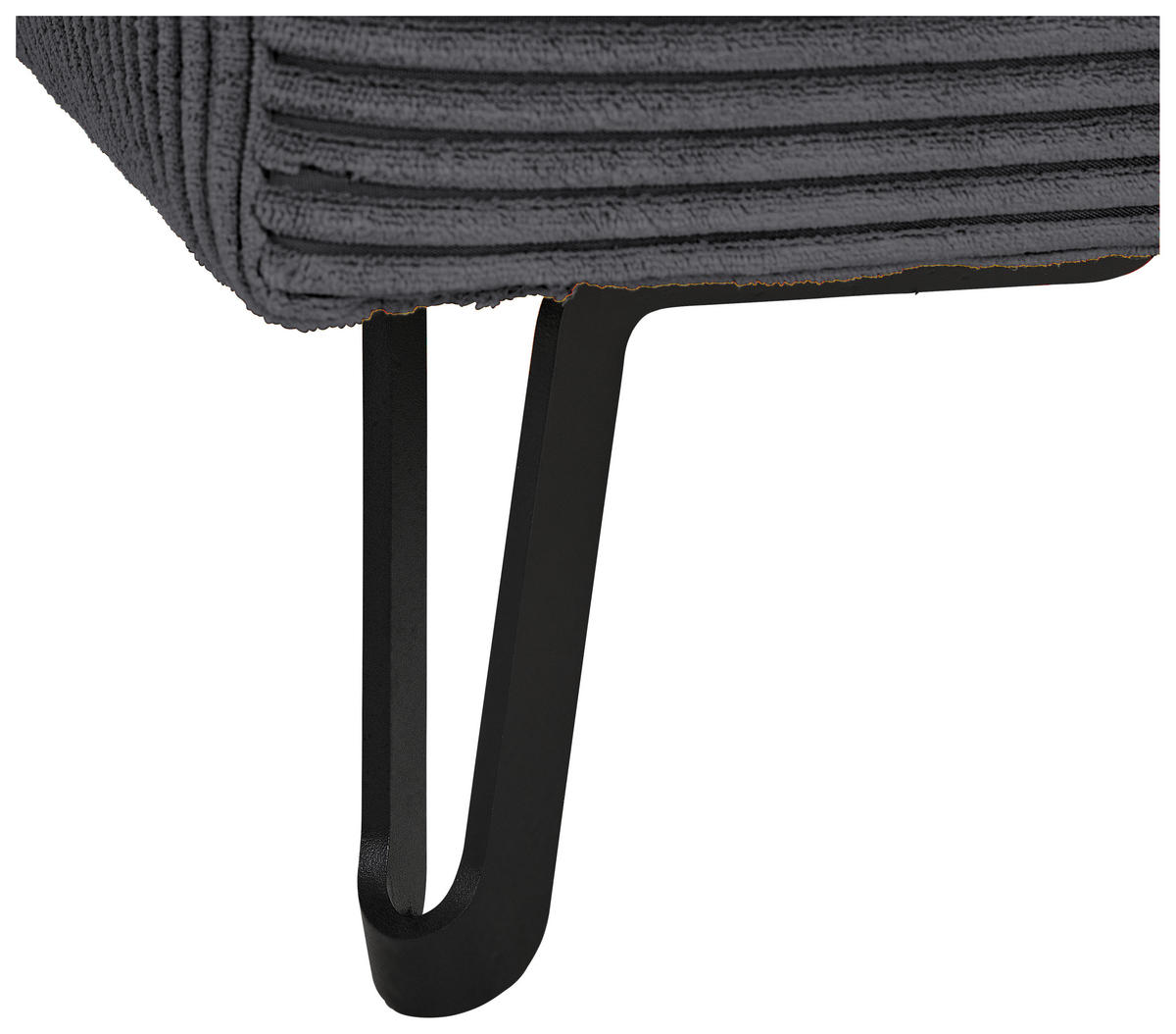 ECKSOFA Anthrazit Cord  - Anthrazit/Schwarz, KONVENTIONELL, Textil/Metall (250/185cm) - Carryhome