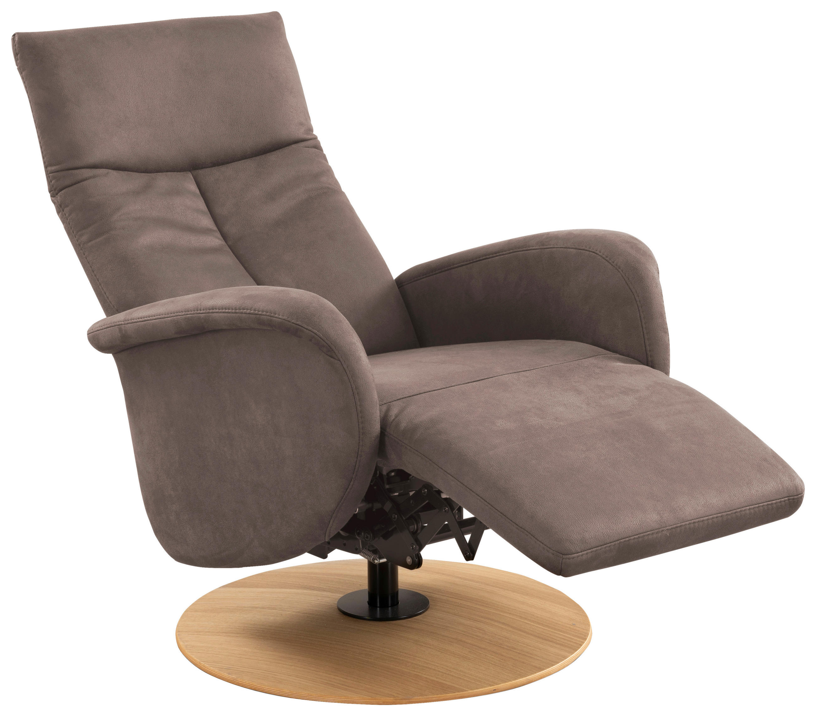 DREHSTUHL Mikrofaser Graubraun  - Eichefarben/Graubraun, KONVENTIONELL, Holz/Textil (75/112/82cm) - Sit & More