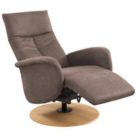 DREHSTUHL  in Mikrofaser Graubraun  - Eichefarben/Graubraun, Konventionell, Holz/Textil (75/112/82cm) - Sit & More