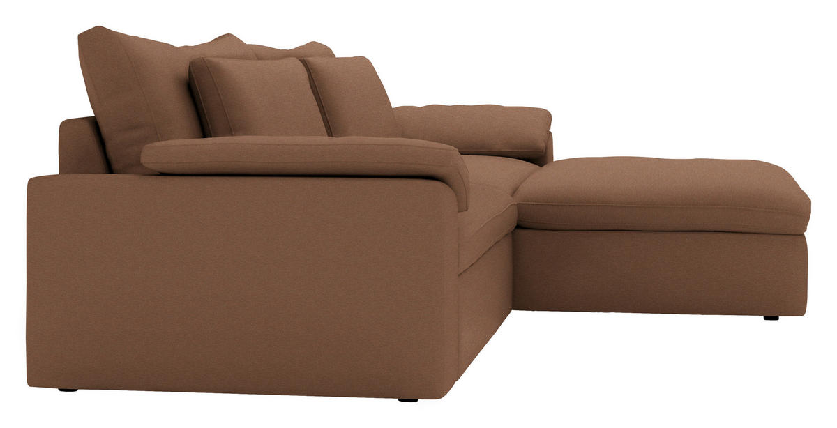 ECKSOFA  Chenille Altrosa  - Schwarz/Altrosa, Modern, Kunststoff/Textil (306/198cm) - Carryhome